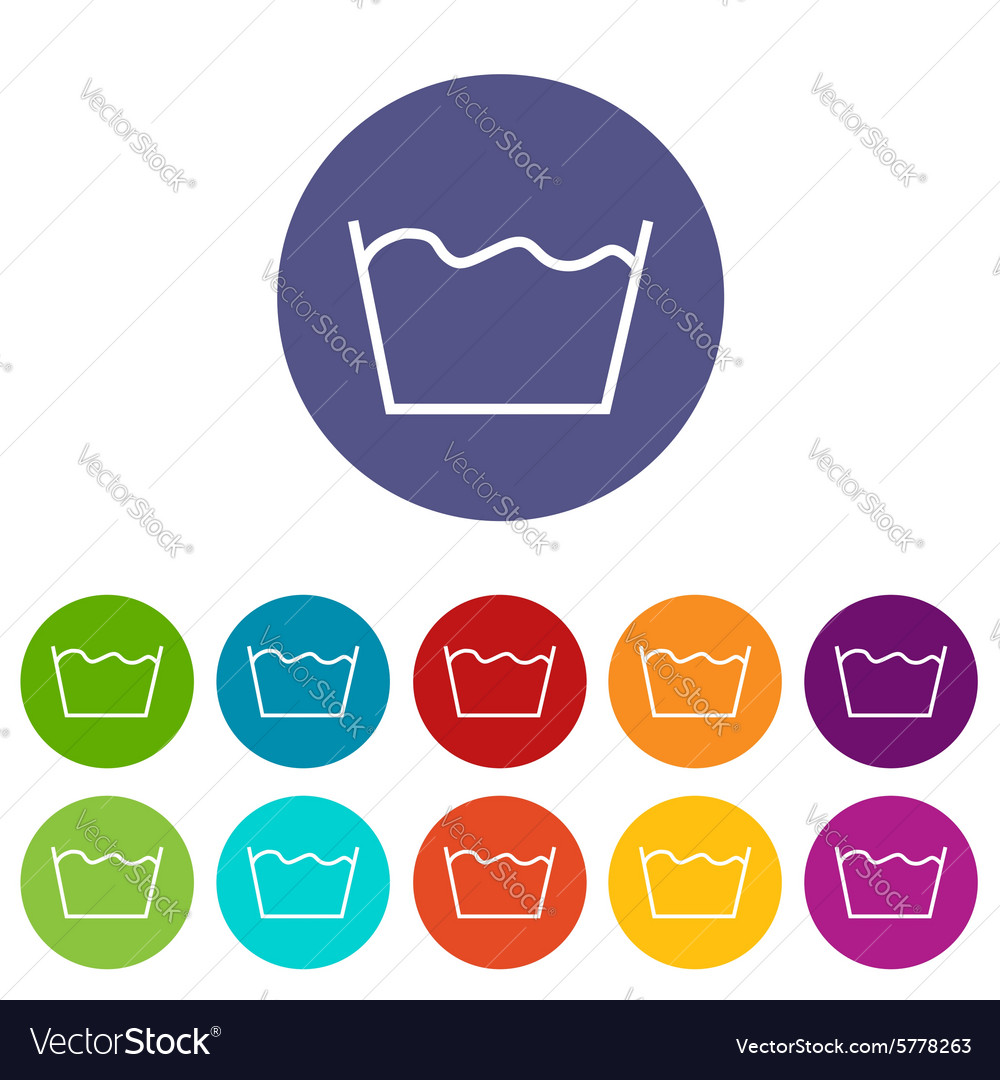 Wash icons colored set Royalty Free Vector Image