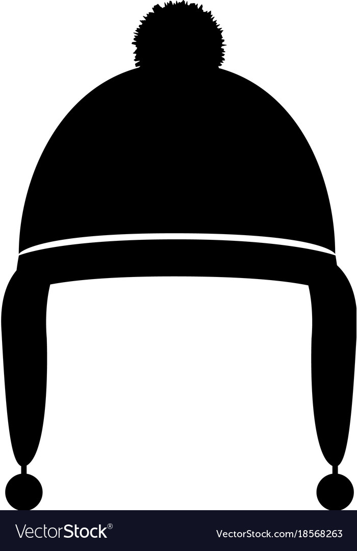 Winter hat silhouette Royalty Free Vector Image