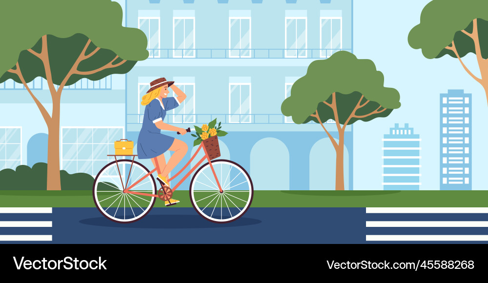 Bicycle flat composition Royalty Free Vector Image