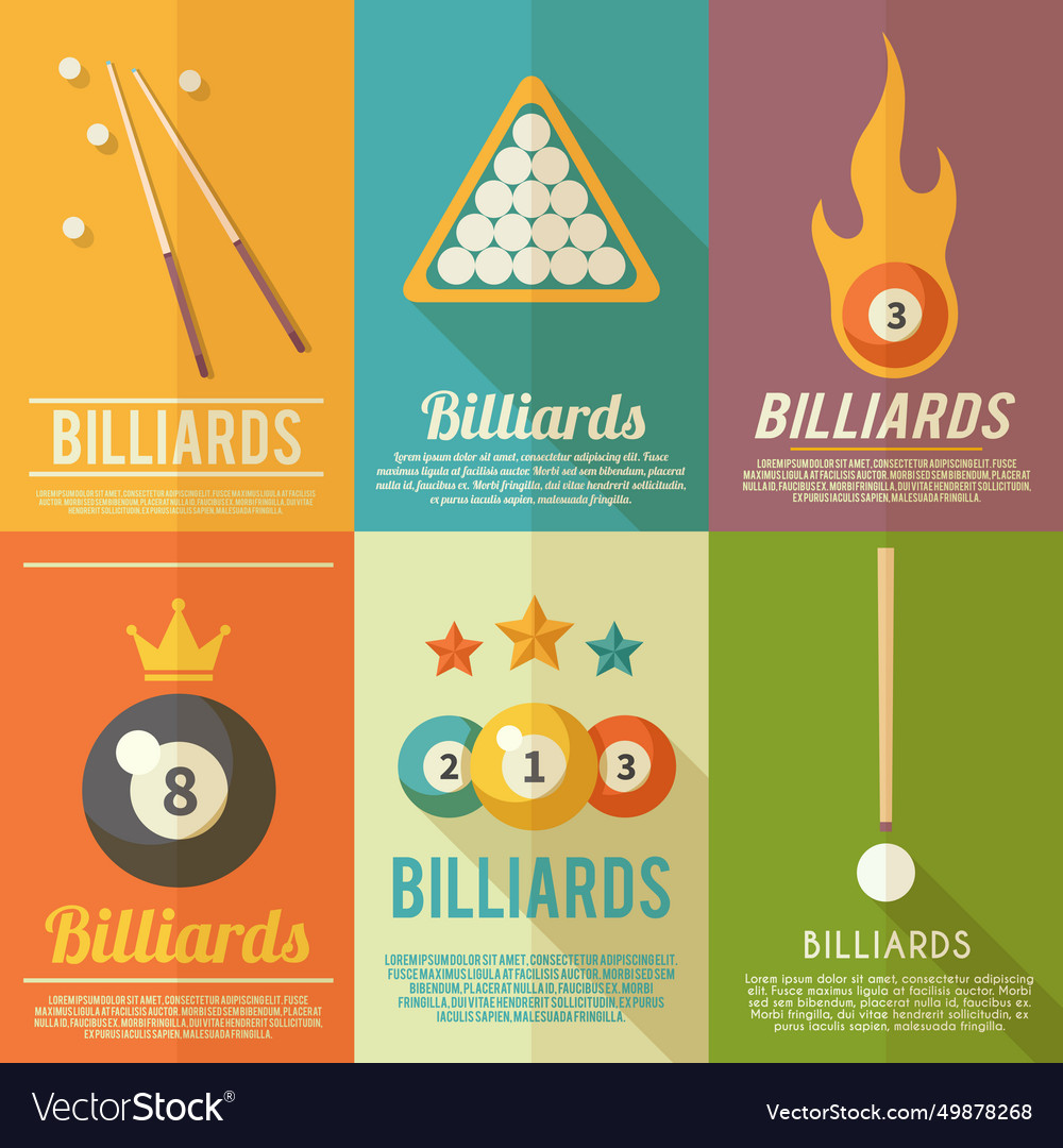 Billiards poster set