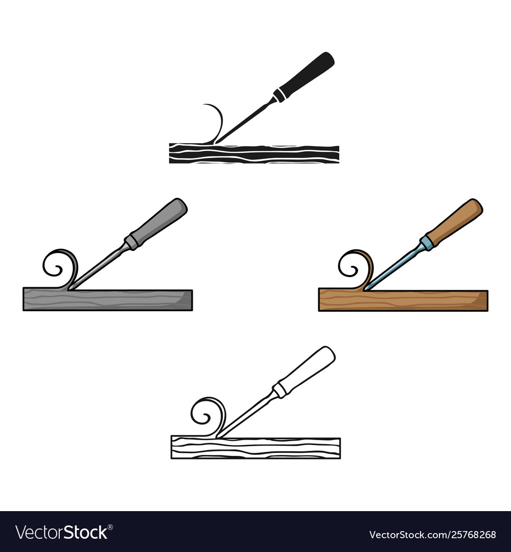 Chisel icon in cartoonblack style isolated vector image Chisel icon in cartoonblack style isolated