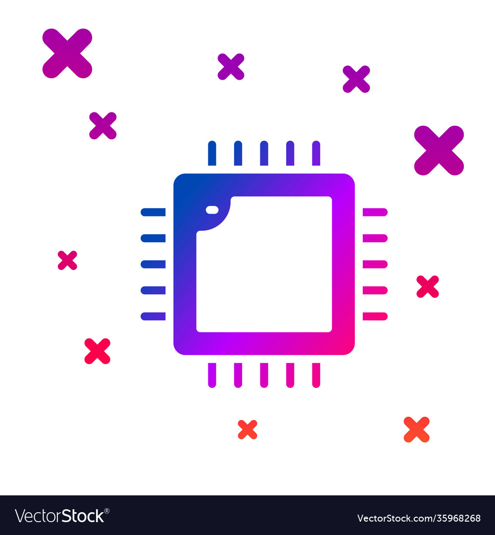 Farbrechnerprozessor mit Mikroschaltungen cpu vector image Farbrechnerprozessor mit Mikroschaltungen cpu