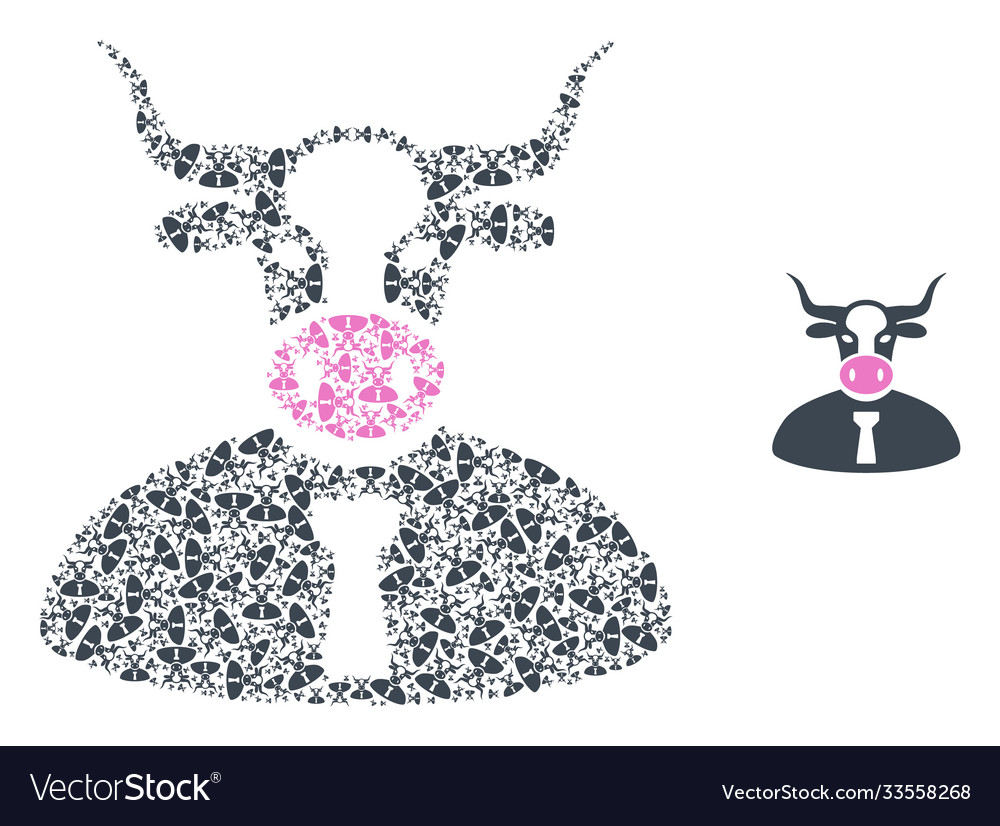 Cow boss recursion composition self items Vector Image Cow boss recursion composition self items