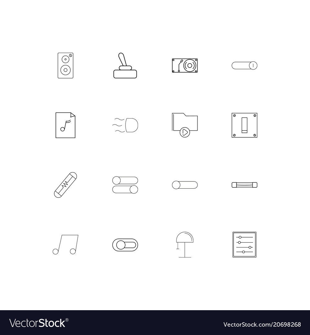 Electrical simple linear icons set outlined