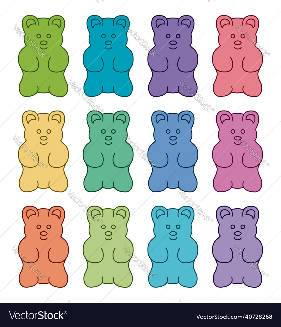 Green gummy bear Royalty Free Vector Image - VectorStock