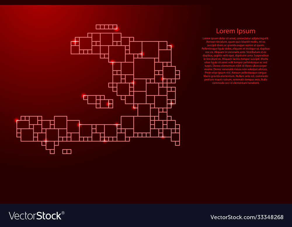 Haiti map from red pattern a grid squares