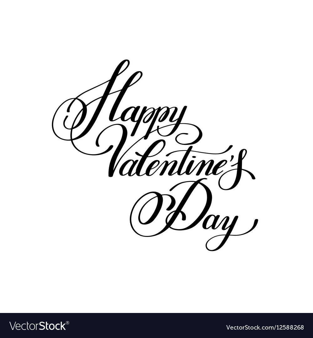 Happy valentines day handwritten lettering holiday