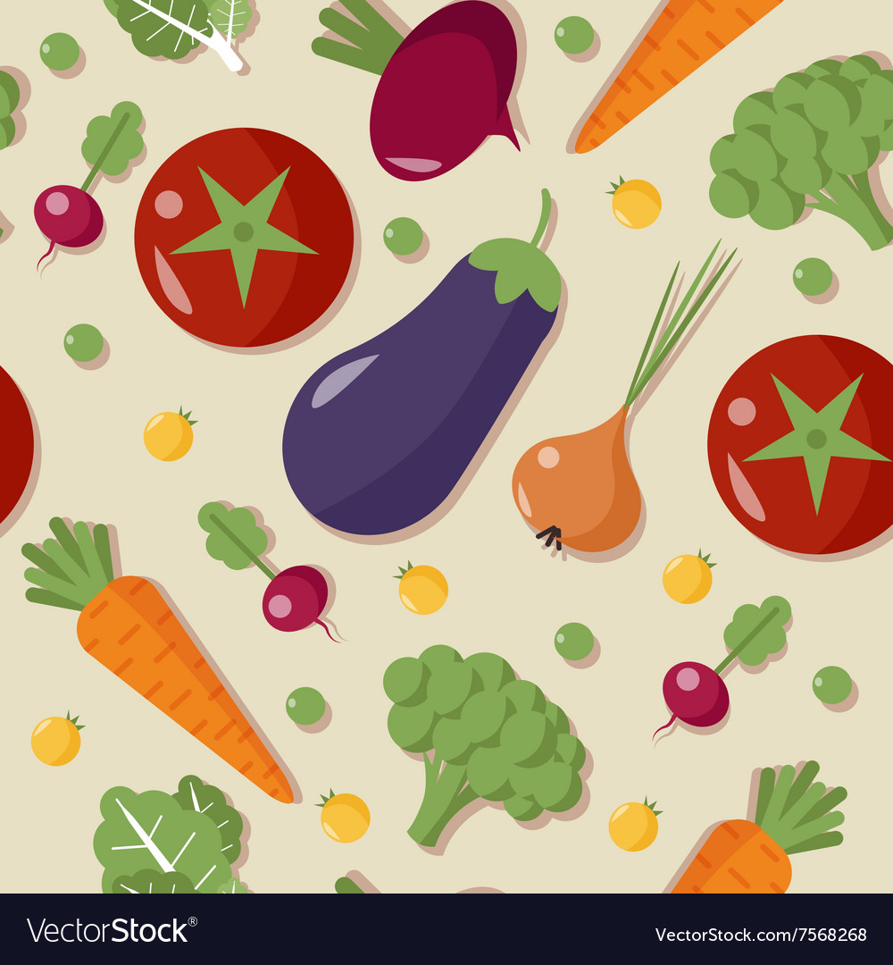 Healthy food vegetables seamless pattern Vector Image