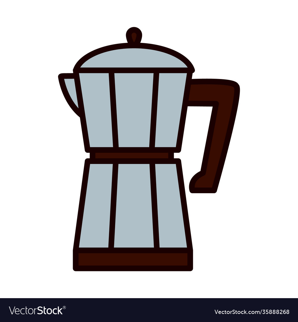 Italian coffee maker icon line and fill style Vector Image