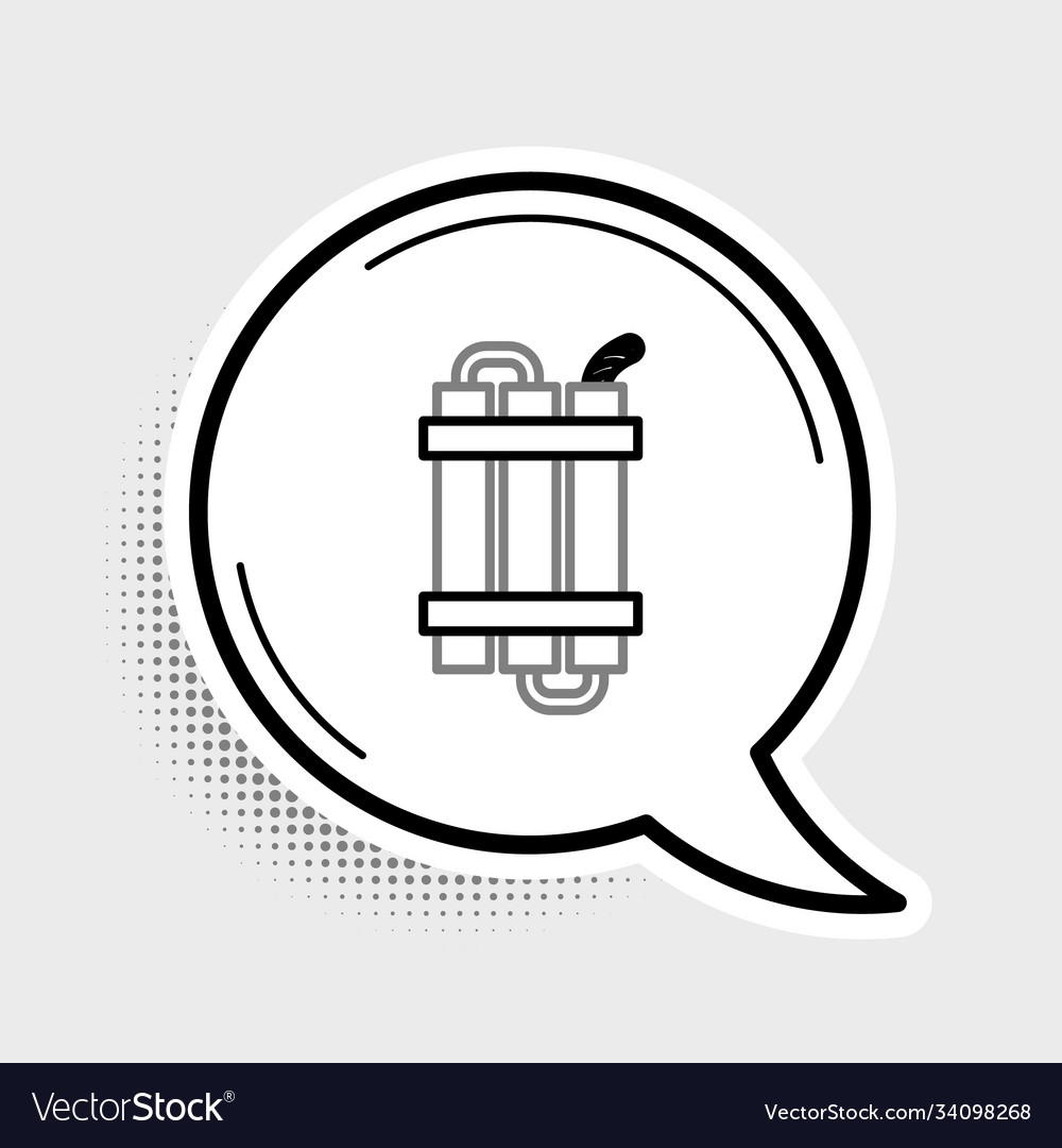 Line detonate dynamite bomb stick and timer clock Vector Image Line detonate dynamite bomb stick and timer clock