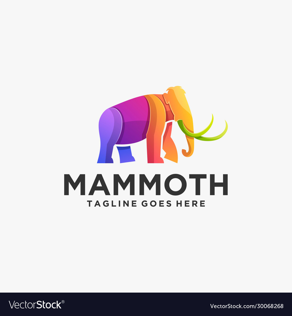 Logo elephant gradient colorful style