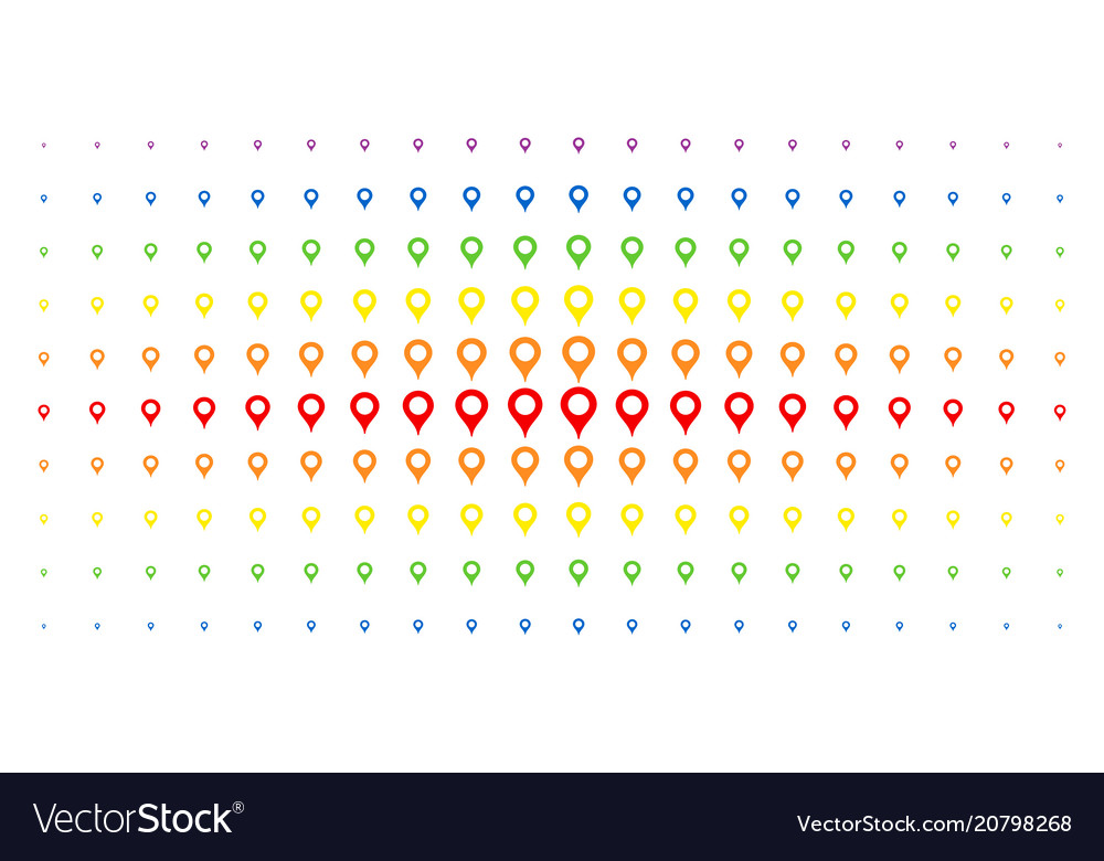 Map marker spectrum halftone effect vector image Map marker spectrum halftone effect