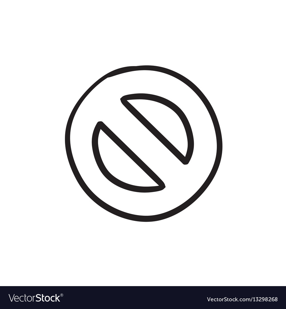 Not allowed sign sketch icon