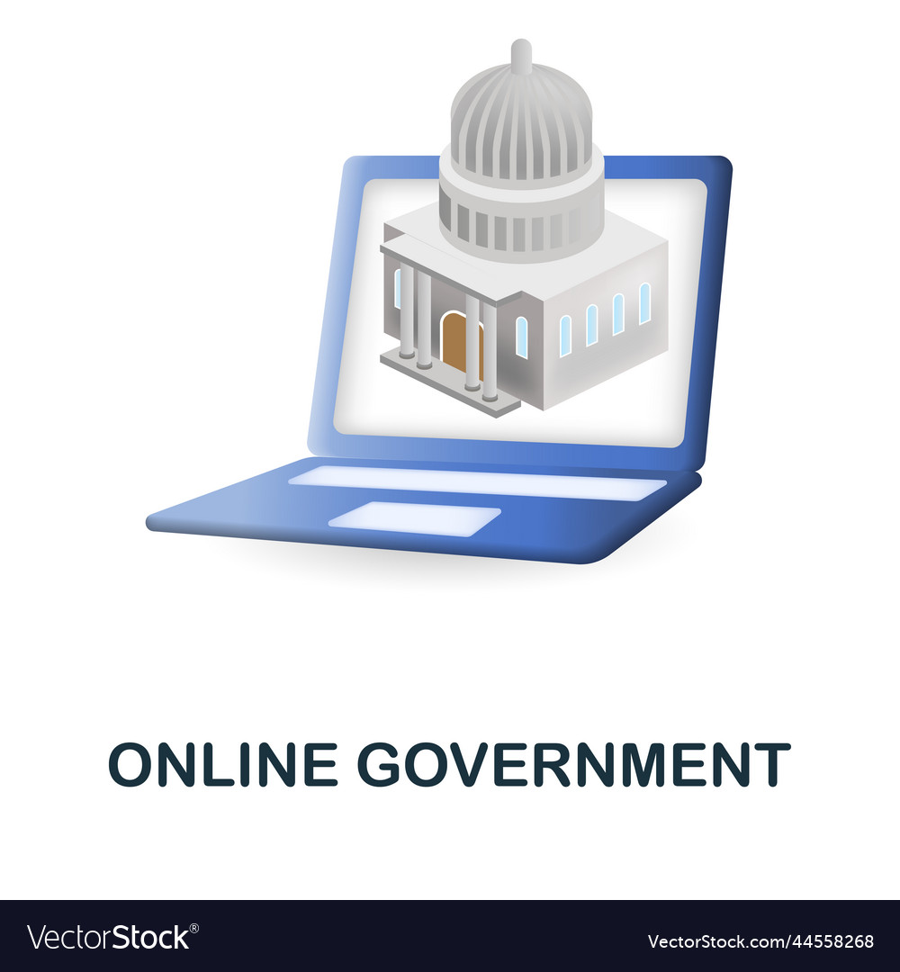 Online government icon 3d from smart city Vector Image