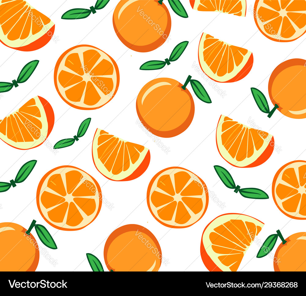 Orange fruit seamless pattern design Royalty Free Vector
