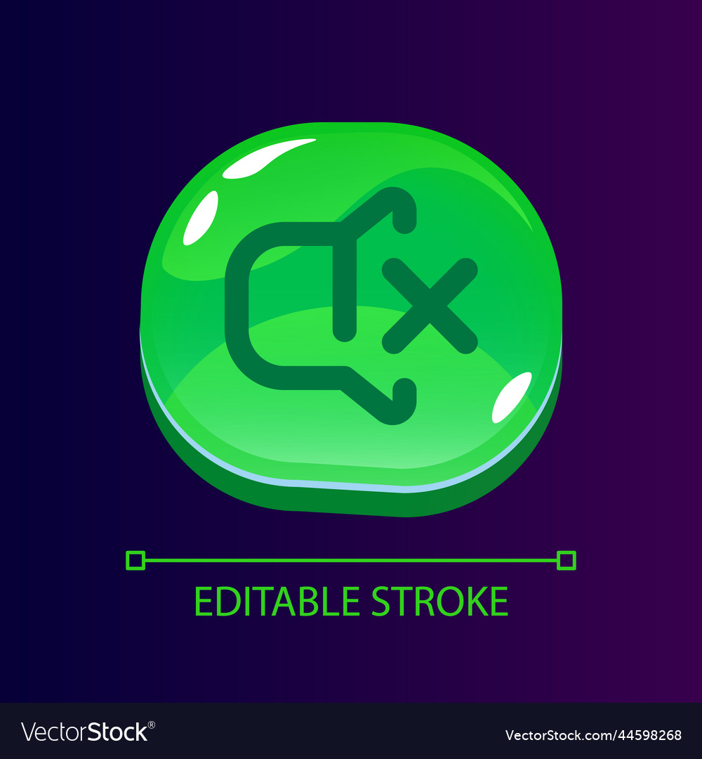 Ausschalten von Signalen glänzende ui-Taste mit linearem Symbol vector image Ausschalten von Signalen glänzende ui-Taste mit linearem Symbol