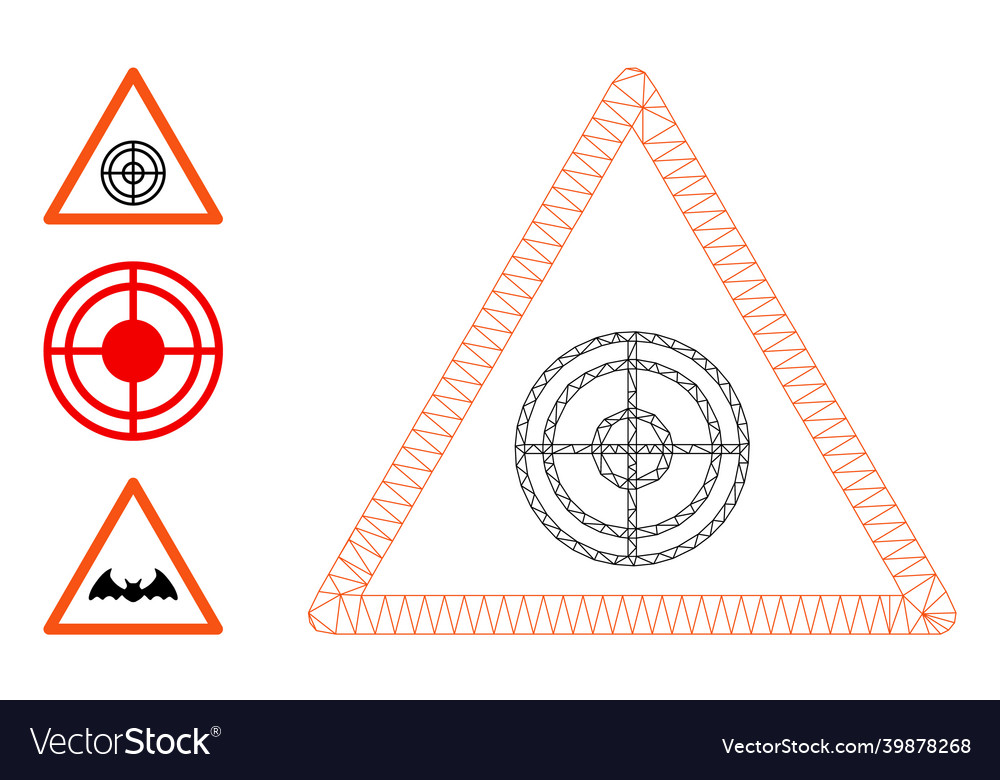 Web mesh target warning icon and additional Vector Image Web mesh target warning icon and additional