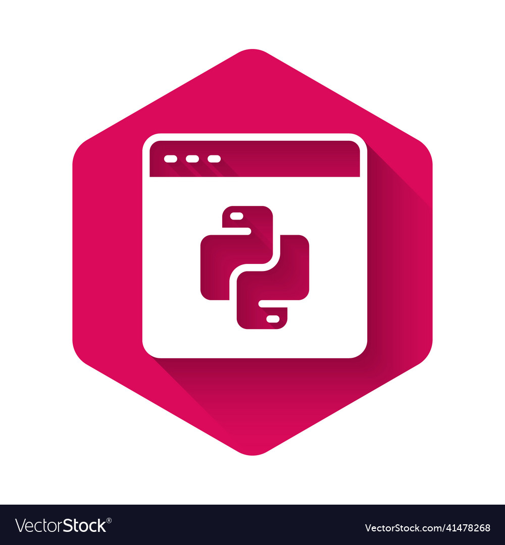 White python programming language icon isolated vector image White python programming language icon isolated