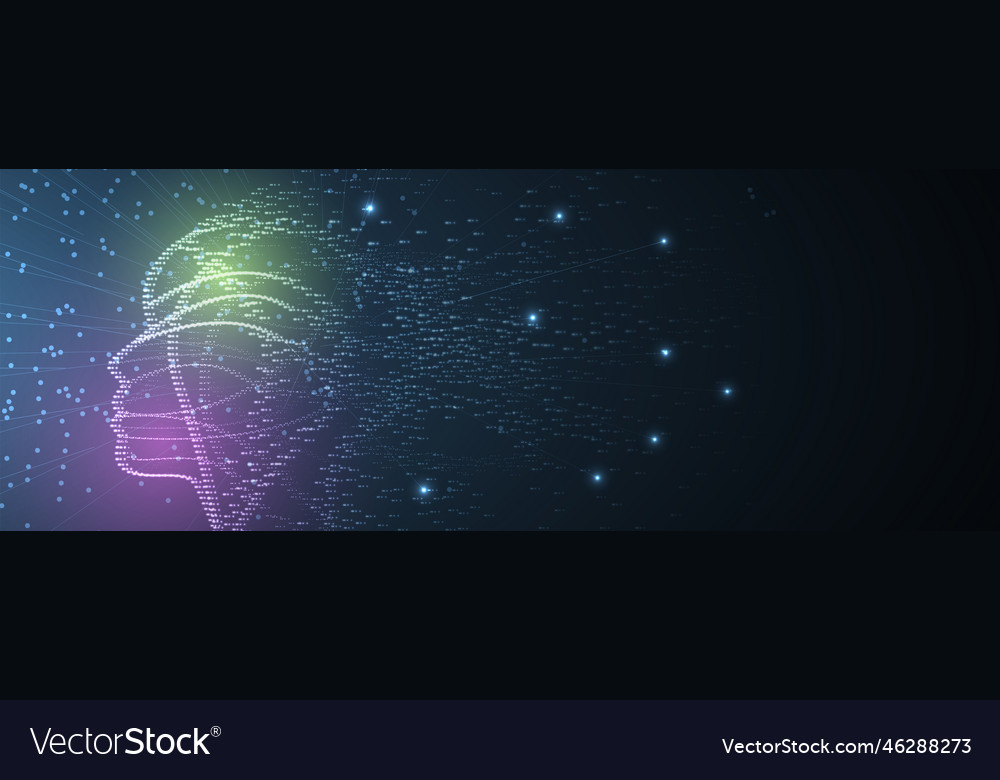 Artificial intelligence technology web background vector image Artificial intelligence technology web background