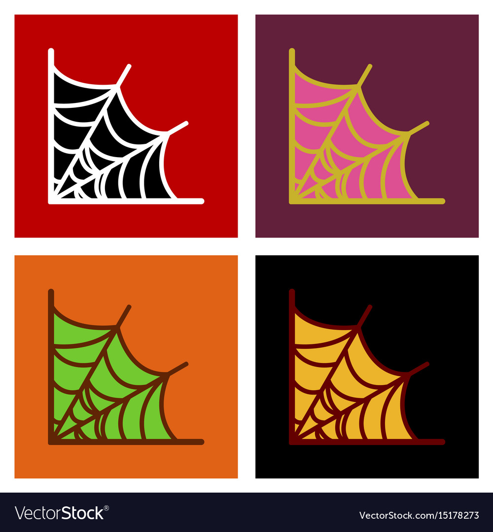Assembly flat icons spider web