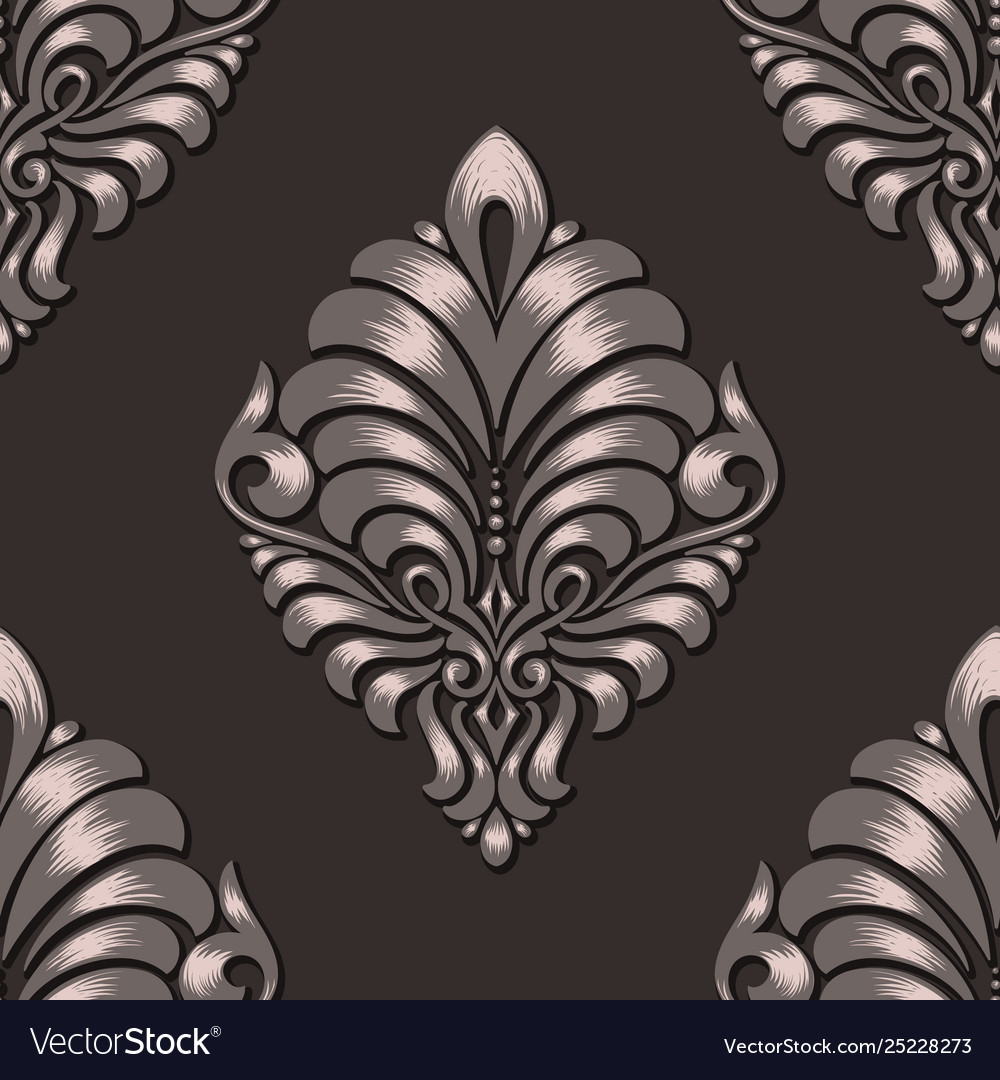 Damask seamless pattern element classical vector image Damask seamless pattern element classical