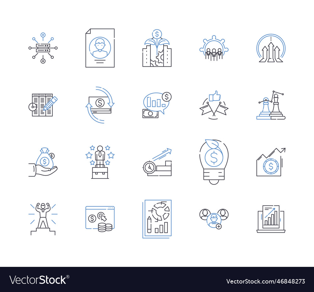 Efficiency rating line icons collection vector image Efficiency rating line icons collection