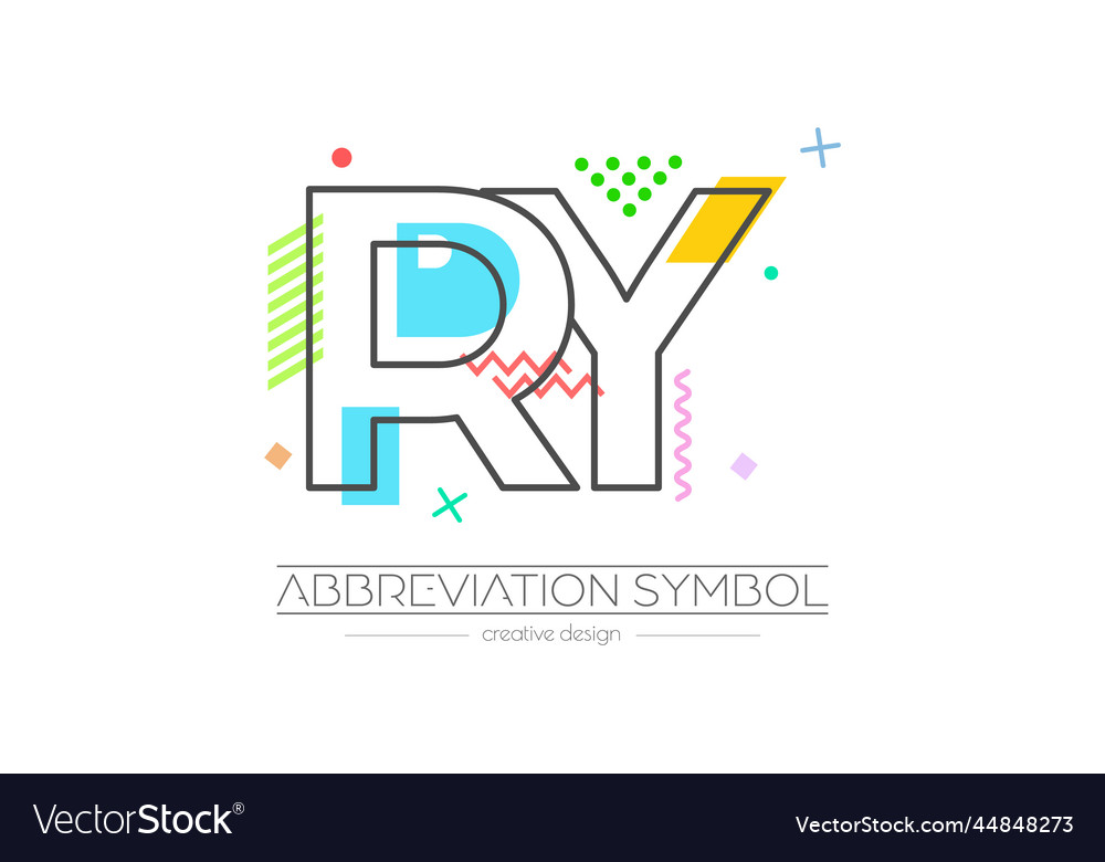 Letters r and y merging of two initials Vector Image Letters r and y merging of two initials