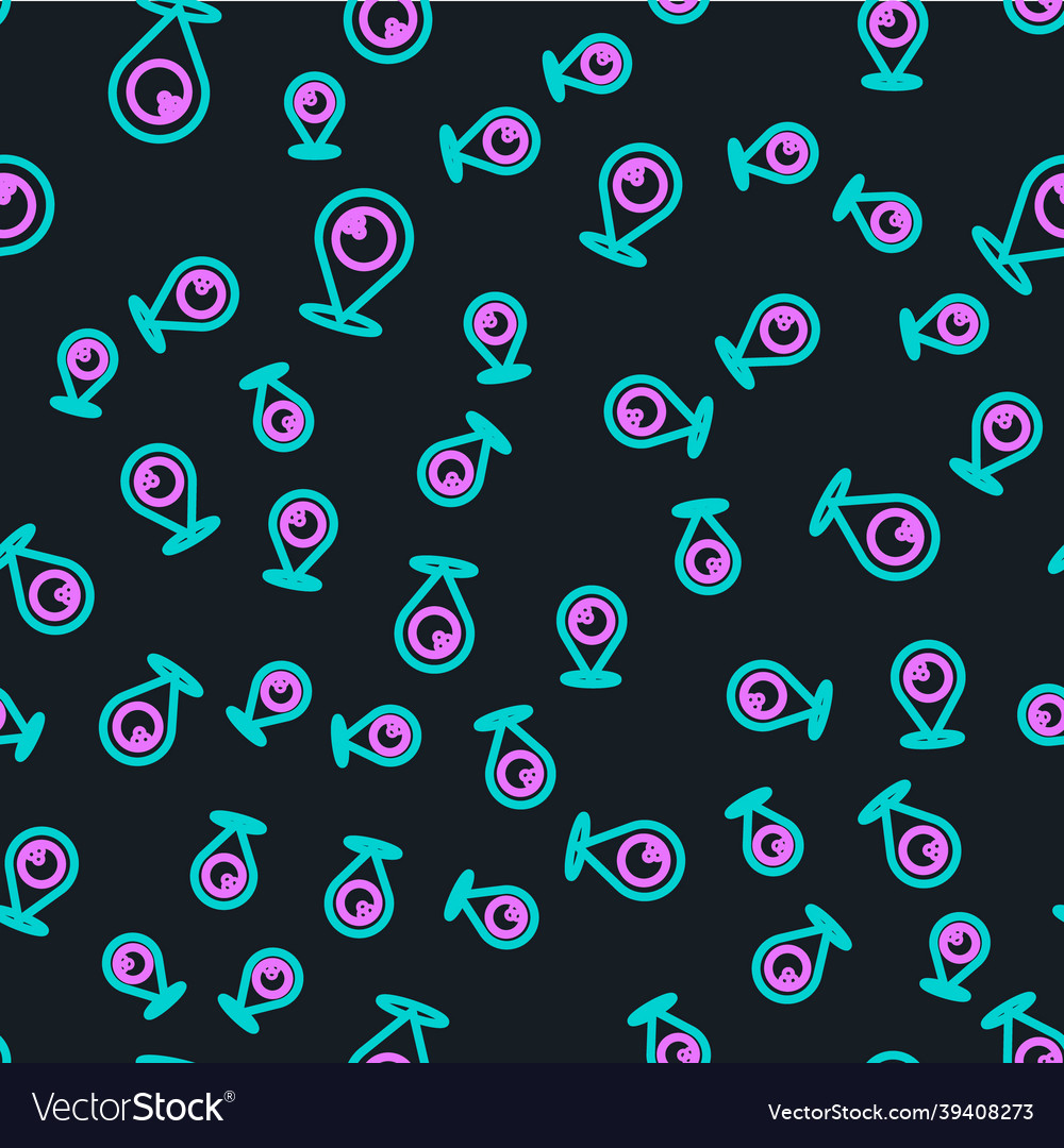 Line map pointer with bowling ball icon isolated