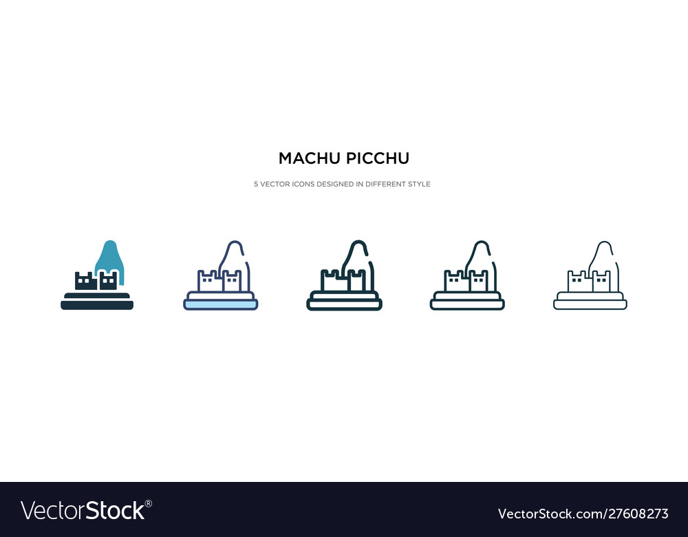 Machu picchu icon in different style two colored Vector Image Machu picchu icon in different style two colored