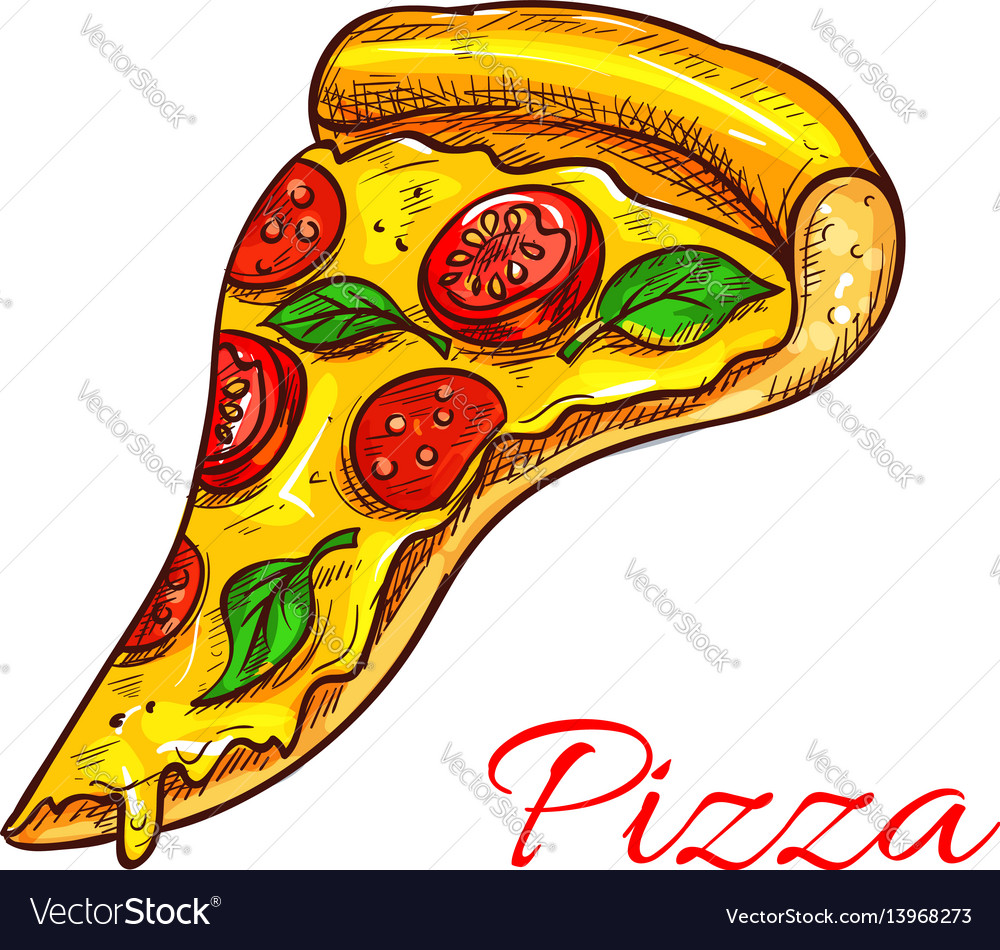 Pizza Slice Pizzeria Fast Food Icon Royalty Free Vector