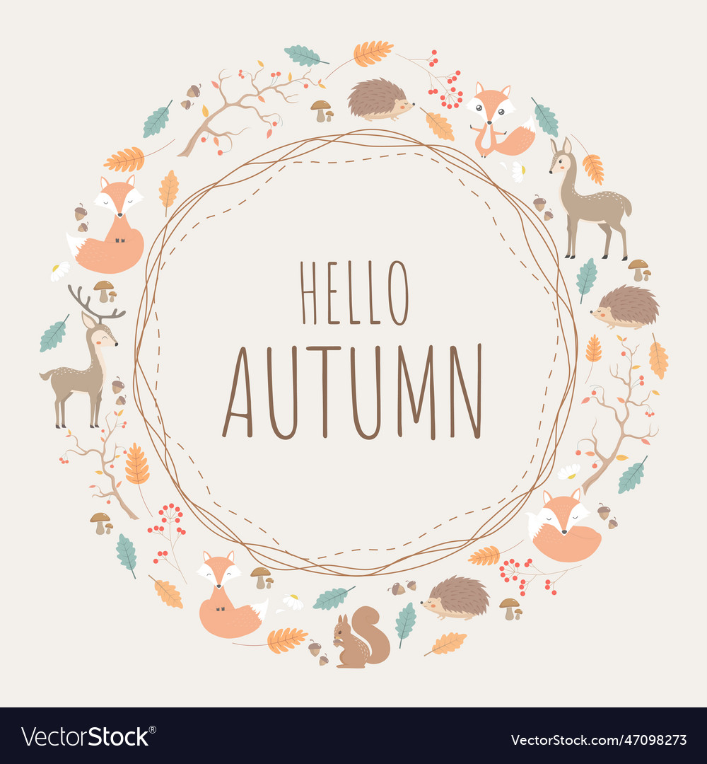 Round pattern design of autumn background Vector Image Round pattern design of autumn background