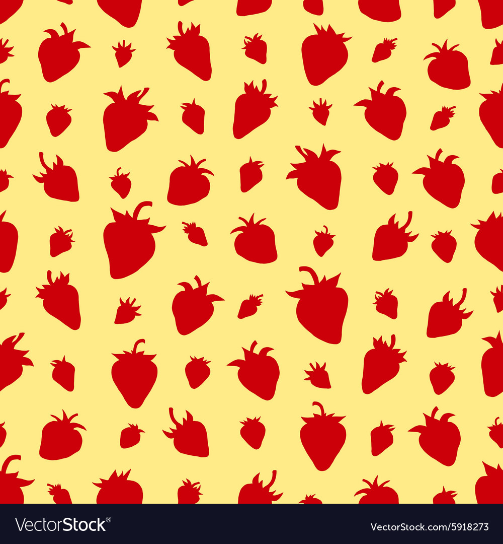 Seamless pattern set red strawberries