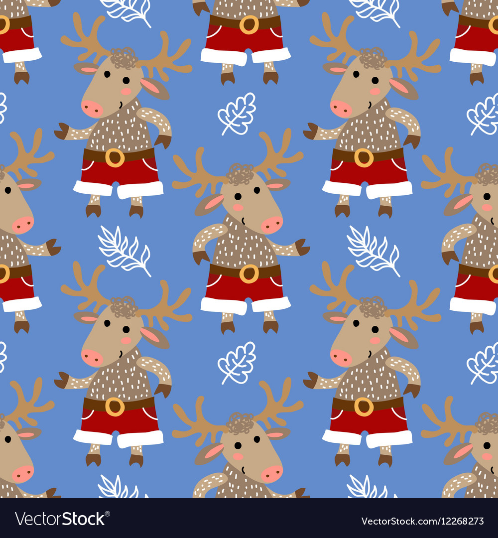 Seamless pattern with deer