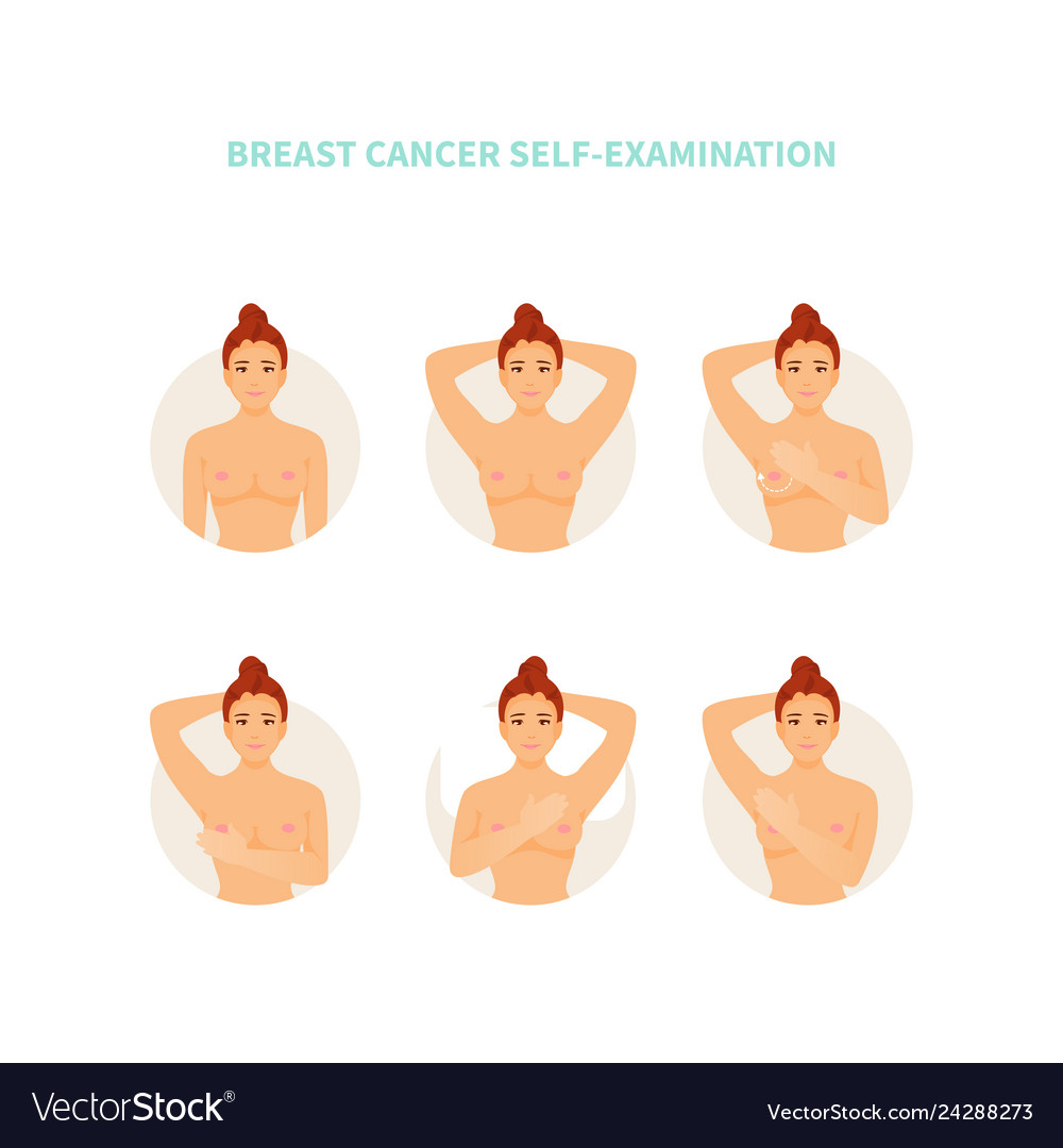 Self Examination Breast Cancer Royalty Free Vector Image