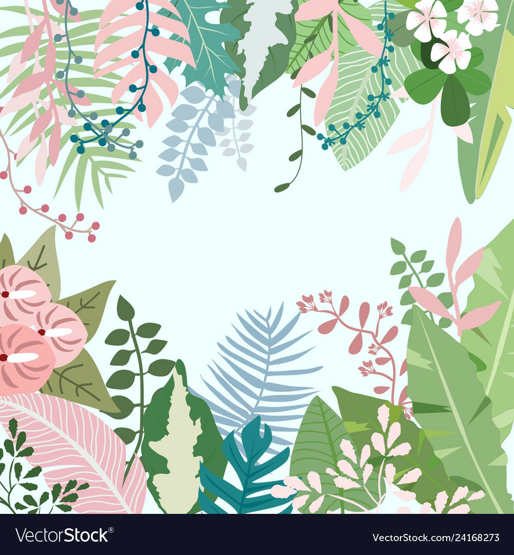 Sweet flower and leaf in botanical tropical forest