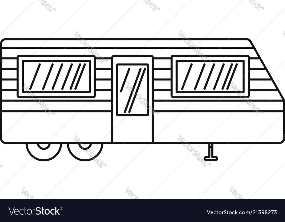 Travel Trailer Line Art Drawing SVG Cut file by Creative Fabrica Crafts ·  Creative Fabrica