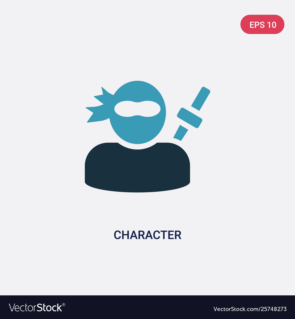 Two color character icon from shapes concept