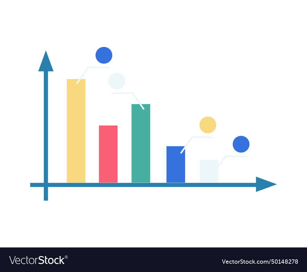 Abstract minimalistic bar chart graph vector image Abstract minimalistic bar chart graph