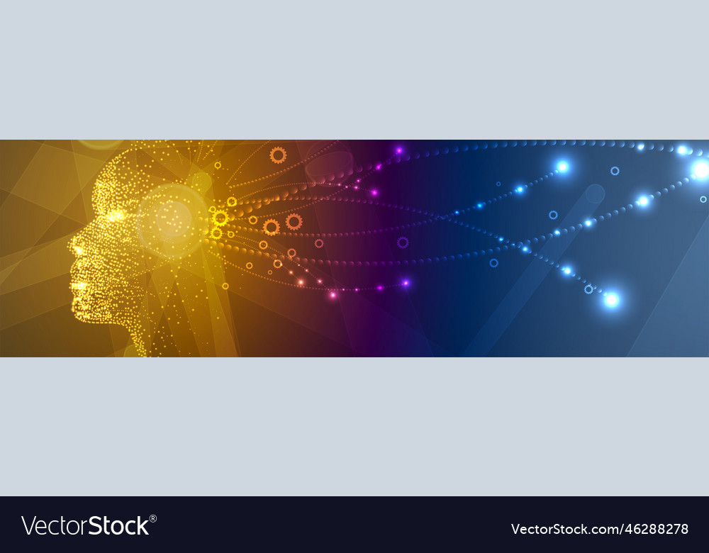 Artificial intelligence technology web background vector image Artificial intelligence technology web background