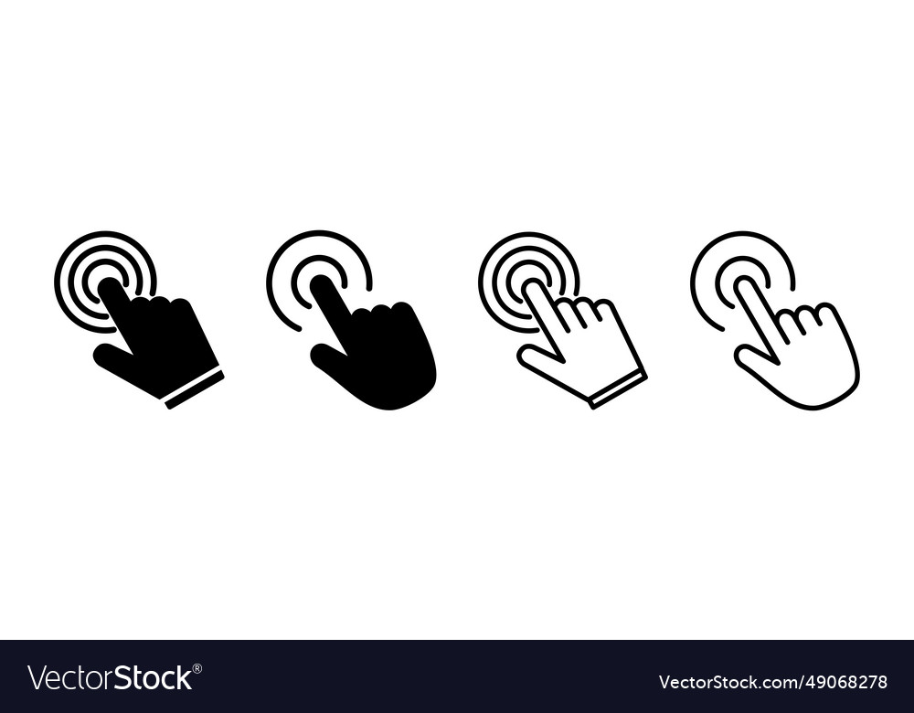 Klicken Sie auf Symbol Cursor Zeigerzeichen vector image Klicken Sie auf Symbol Cursor Zeigerzeichen