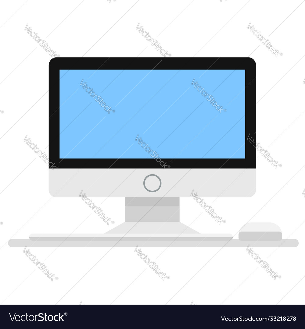 Computer monitor keyboard and mouse in cartoon vector image Computer monitor keyboard and mouse in cartoon