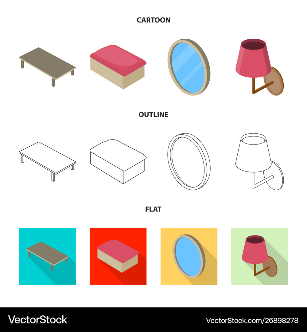 Design bedroom and room icon set Royalty Free Vector Image