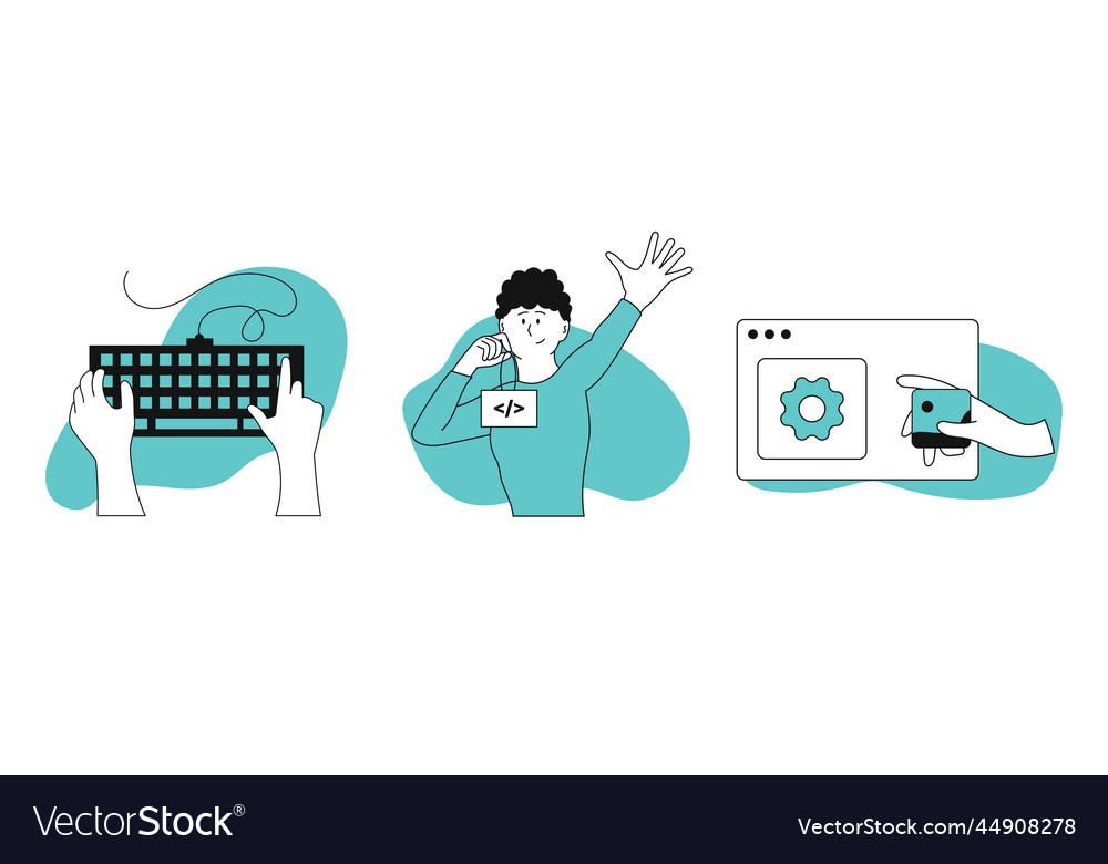 Development application concept business internet vector image Development application concept business internet