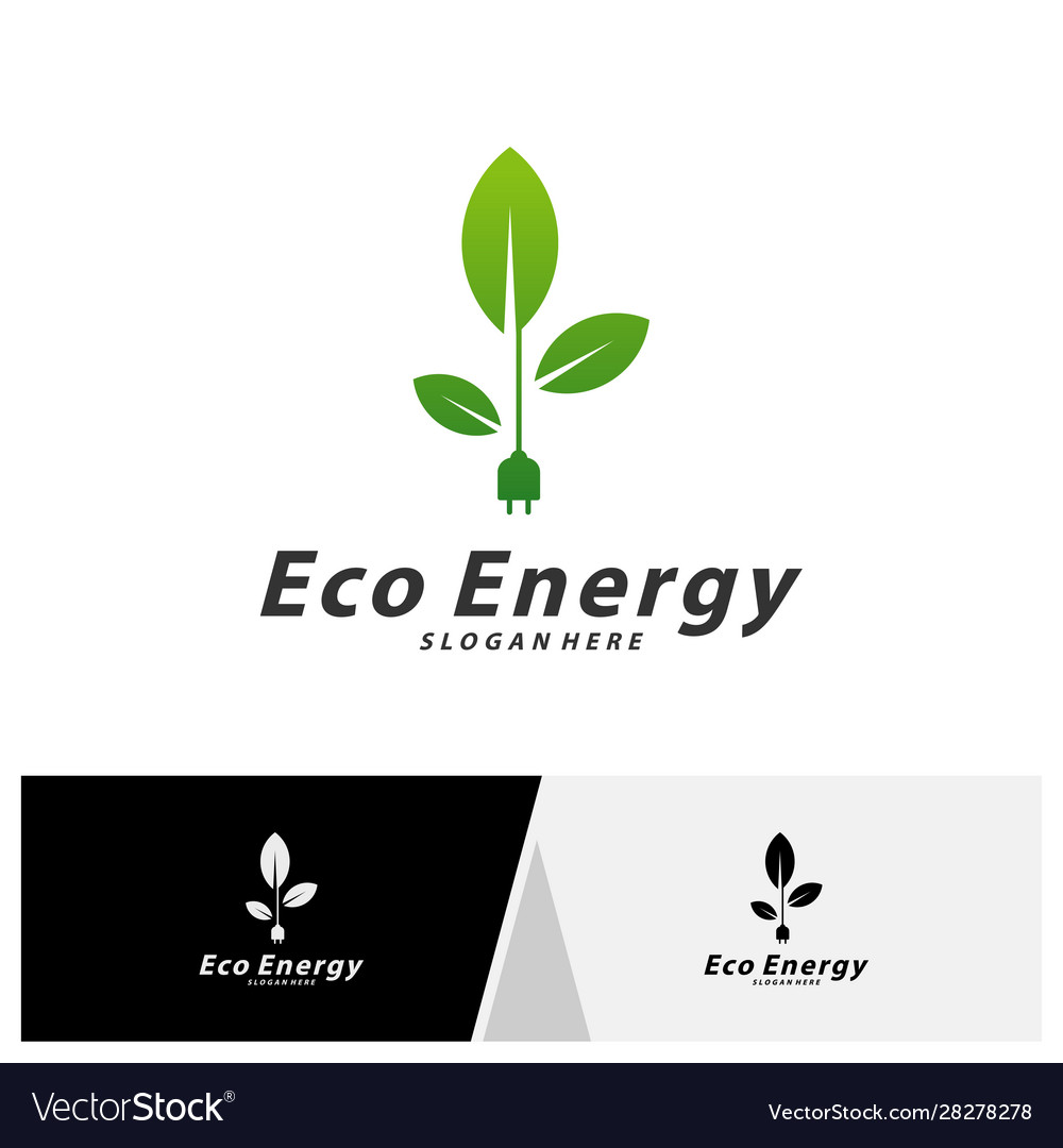 Eco energy logo template design emblem design Vector Image