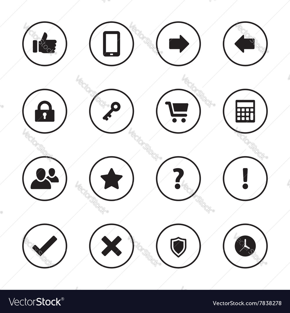 Flat Black Icon Set - Diverse Symbole