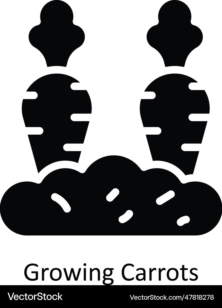 Growing carrots solid icon design Royalty Free Vector Image