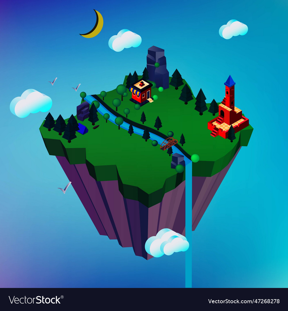 Hanging island isometric