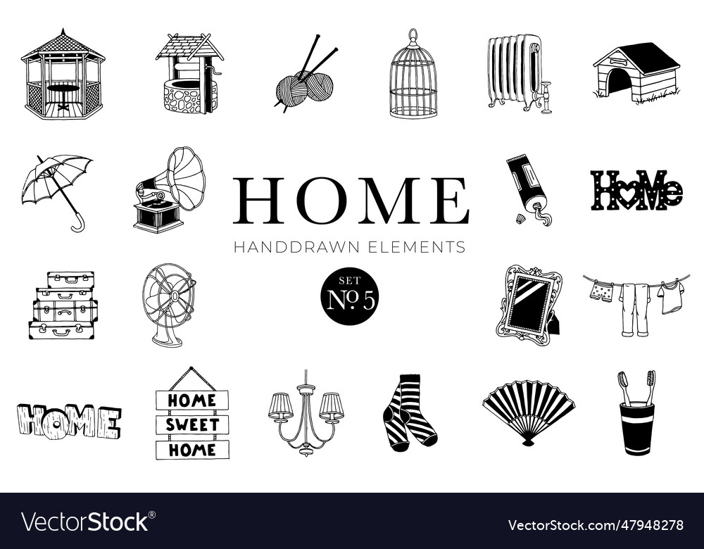 Home design elements Royalty Free Vector Image