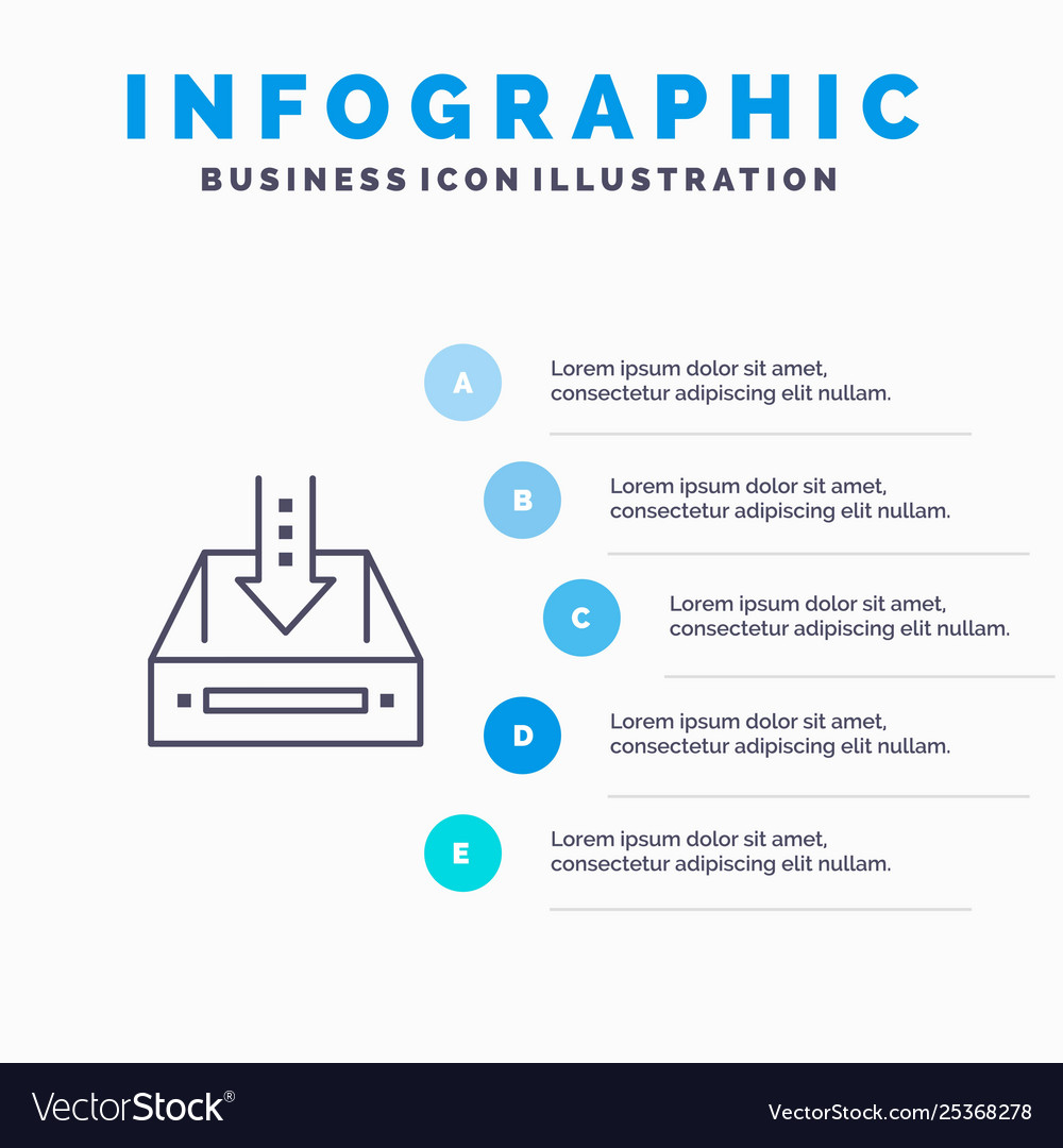 Inbox box cabinet document empty project line Vector Image Inbox box cabinet document empty project line