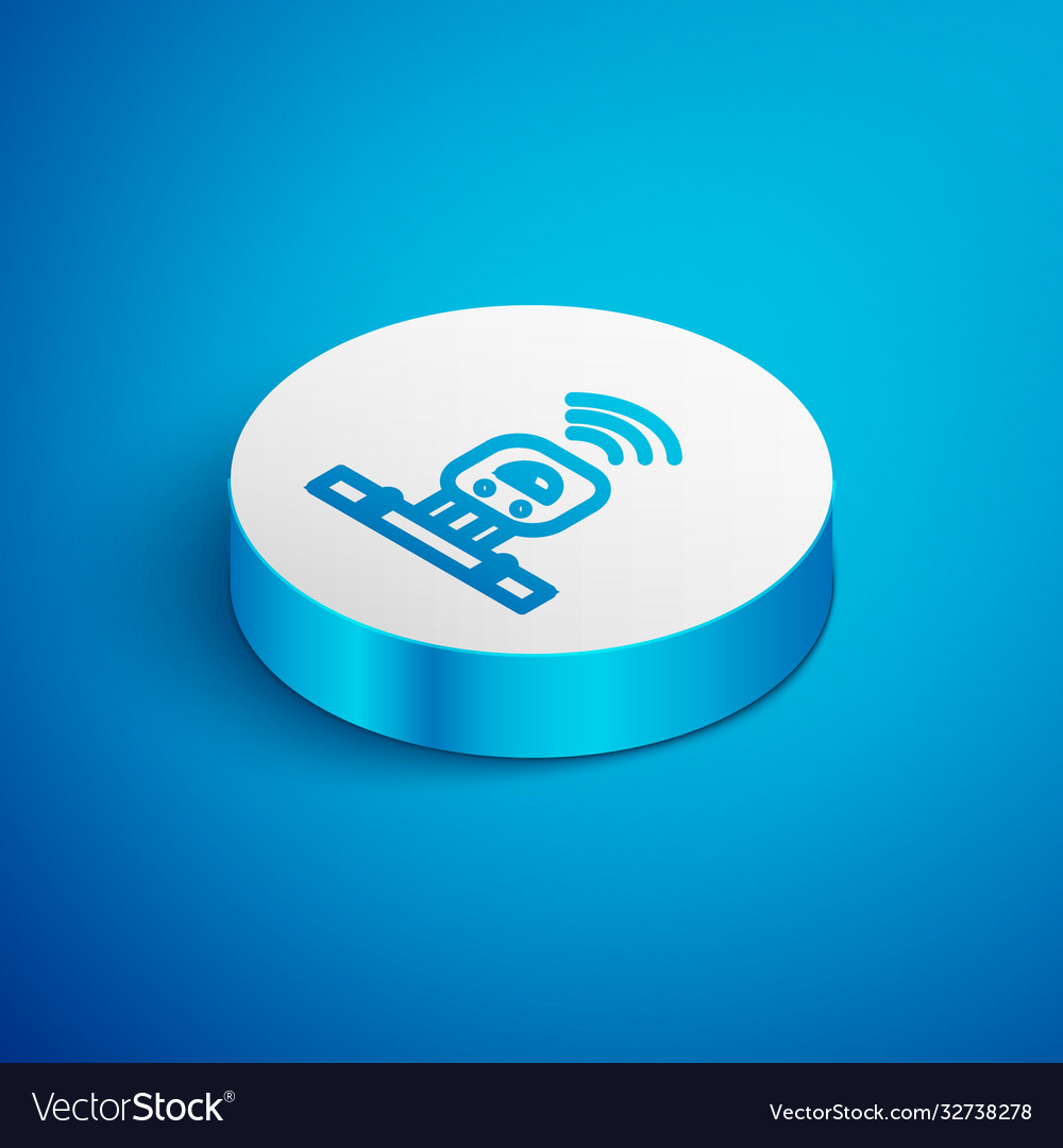 Isometric line smart sensor system icon isolated